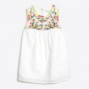 J Crew Embroidered Linen Cotton Tank Top